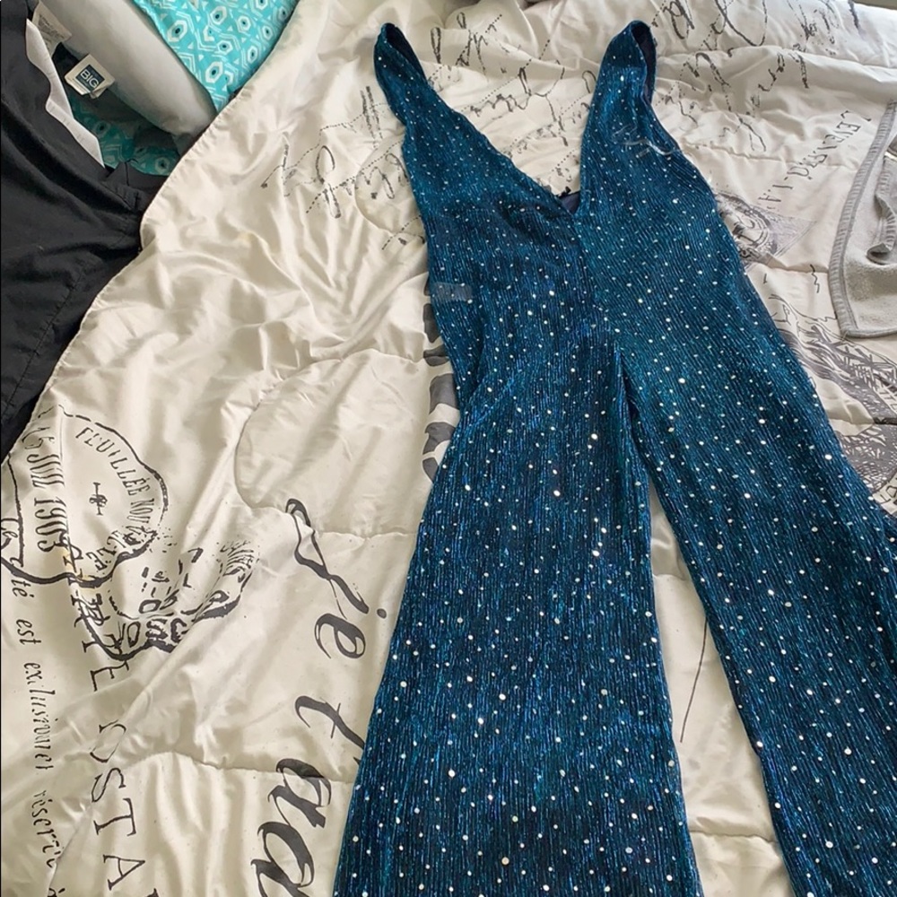 Glitter mesh jumpsuit
